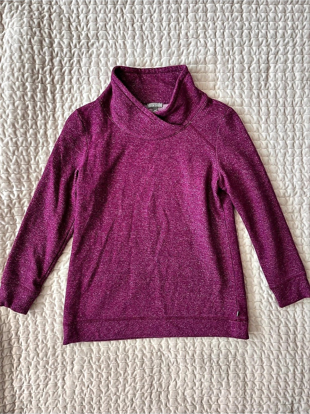 Talbots Shimmer Cowl Neck Top in Mauve Size Medium Petite Like New